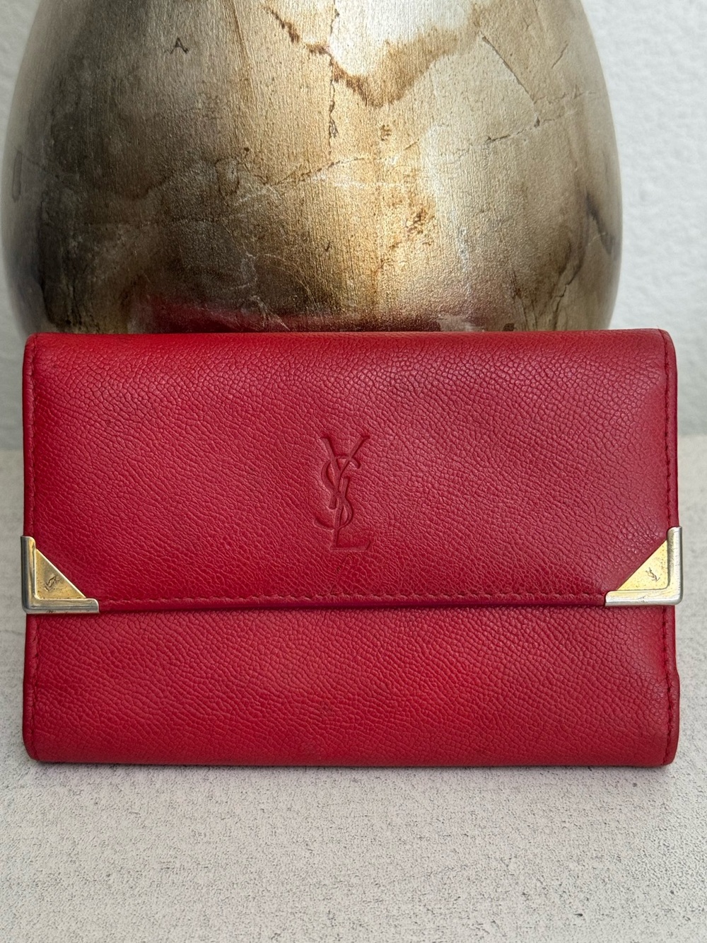 YVES SAINT LAURENT Trifold Kiss-lock Wallet
